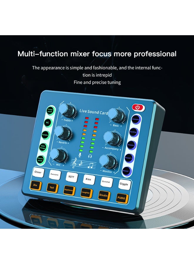 Live Sound Card, M8 Mini Sound Mixer Board,Portable Audio Mixer, Audio Interface With Dj Mixer Effects And Voice Changer, Voice Changer Device For Singing/Pc Video Chat/Broadcast/Karaoke - Image 4