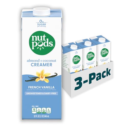 nutpods unsweetened French Vanilla Dairy-Free Coffee Creamer - 32oz 3-Pack - Image 1