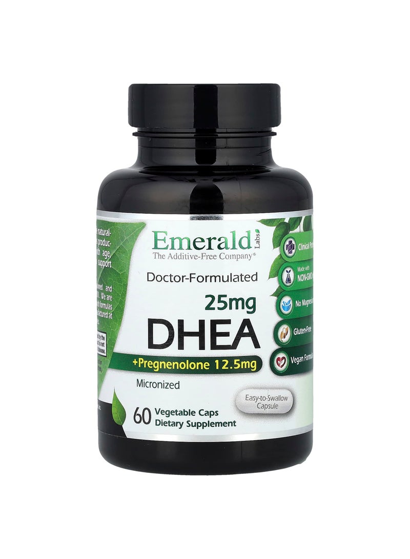 Emerald Laboratories DHEA + Pregnenolone, 60 Vegetable Caps