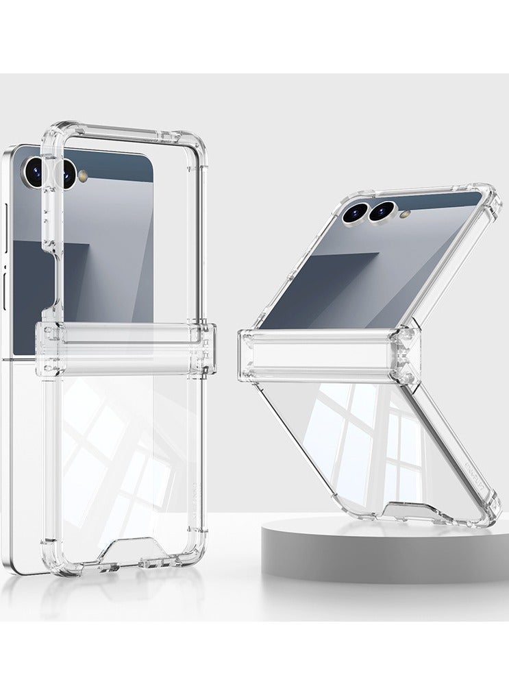 general Samsung Galaxy Z Flip 7 Case, Clear Case with Hinge Protector, Compatible with MagSafe Wireless Charger, Slim Fit Transparent Hard Back