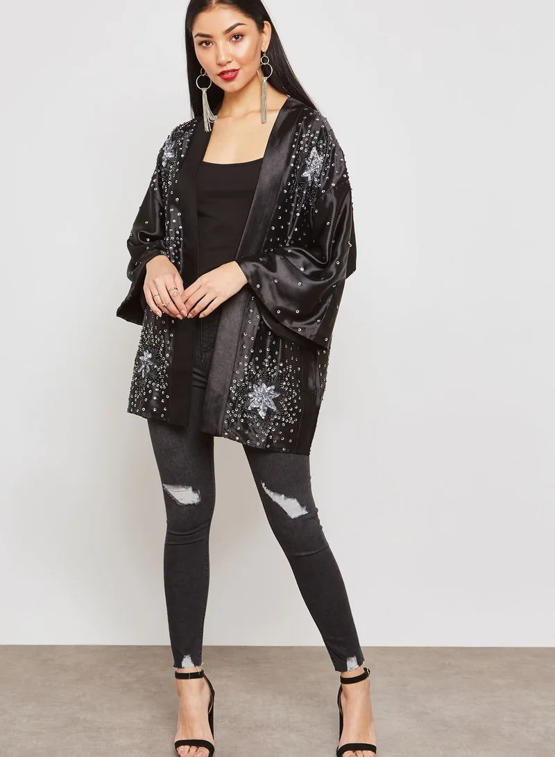 TOPSHOP Star Embroidered Kimono