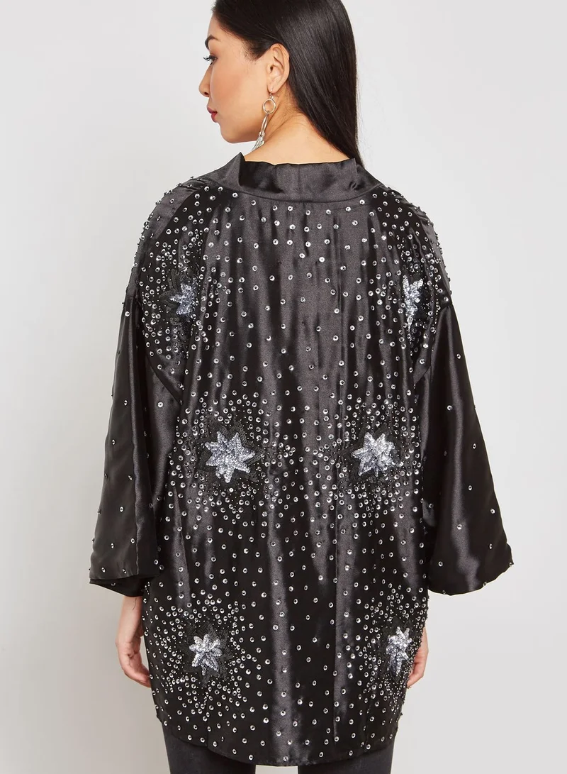 TOPSHOP Star Embroidered Kimono