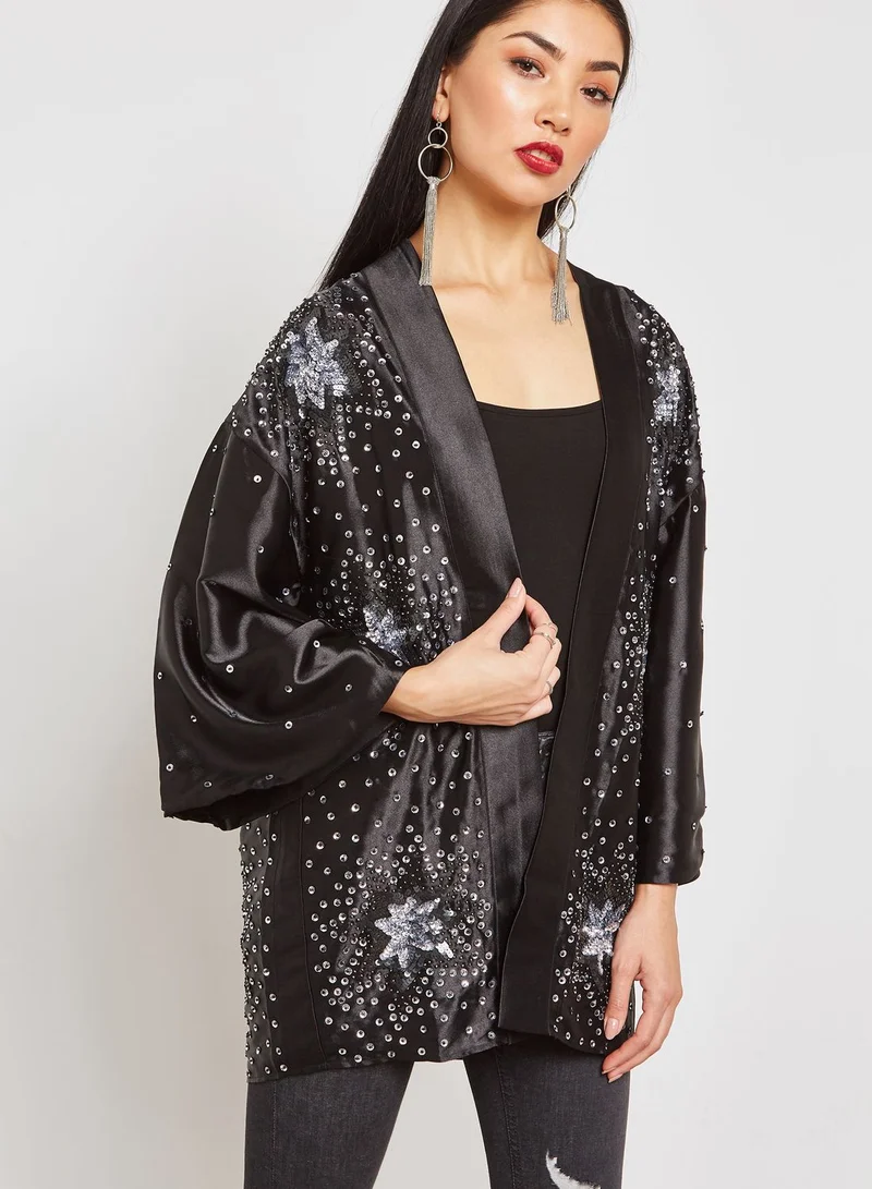 TOPSHOP Star Embroidered Kimono