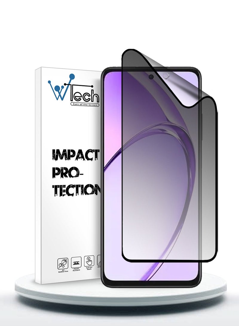 Wtech Oppo A3x 4G / 5G 2024 Nano Ceramic Full Glue Full Cover Matte Flexible Screen Protector - Clear/Black - Image 1
