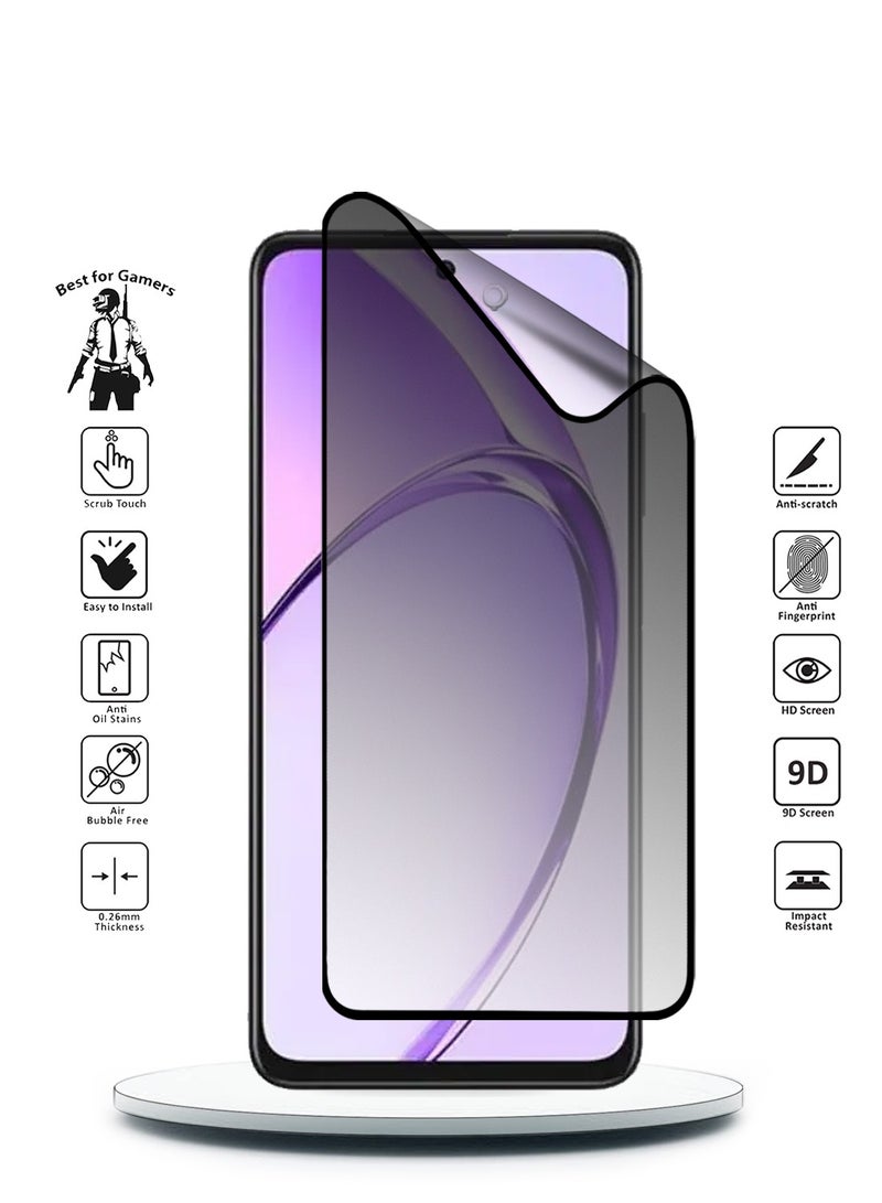 Wtech Oppo A3x 4G / 5G 2024 Nano Ceramic Full Glue Full Cover Matte Flexible Screen Protector - Clear/Black - Image 2