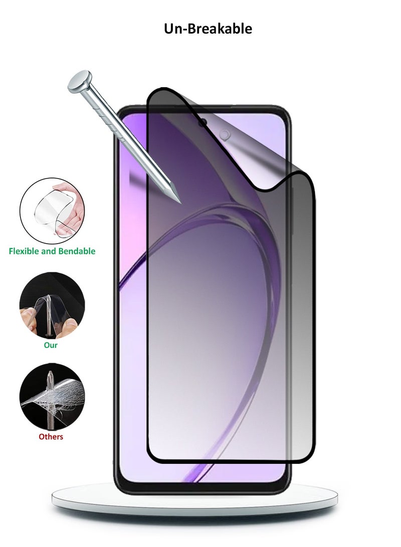 Wtech Oppo A3x 4G / 5G 2024 Nano Ceramic Full Glue Full Cover Matte Flexible Screen Protector - Clear/Black - Image 4