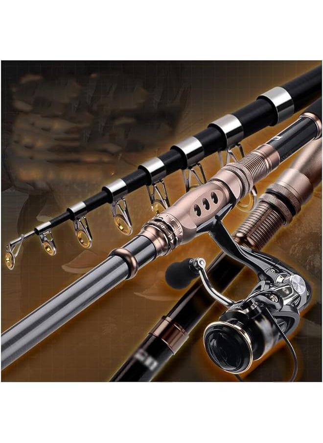 The White Shop White Shop Fishing Rod And Reel Combos Carbon Fiber Telescopic Fishing Pole With Reel Combo Sea Saltwater Freshwater Kit Fishing Rod Kit 