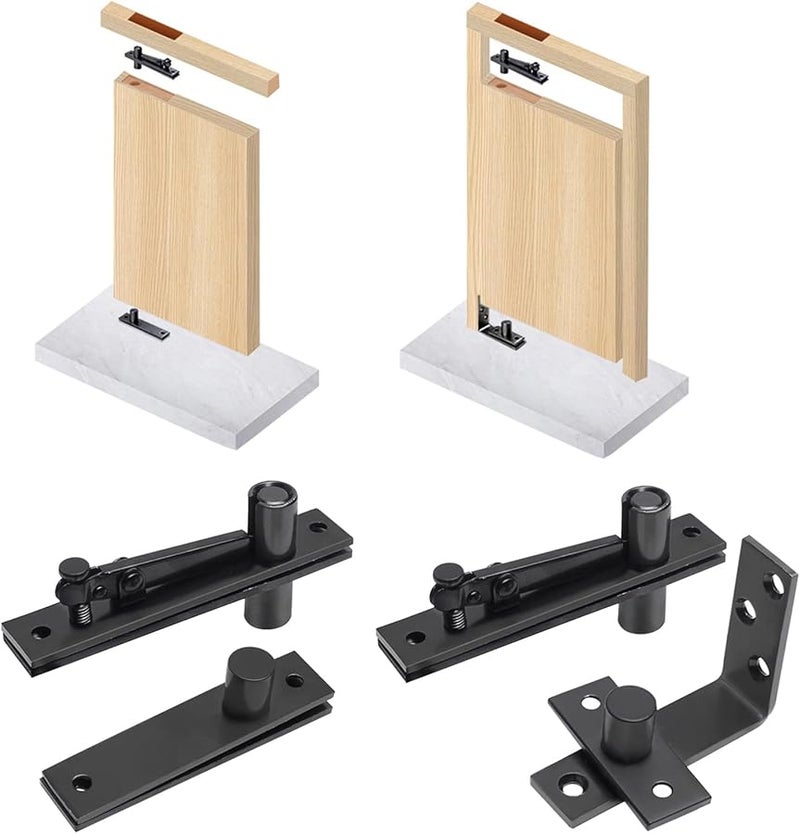 Heavy Duty Stainless Steel Concealed Door Pivot Hinge 360 Degree Rotating Shafts 2Pcs - Image 3