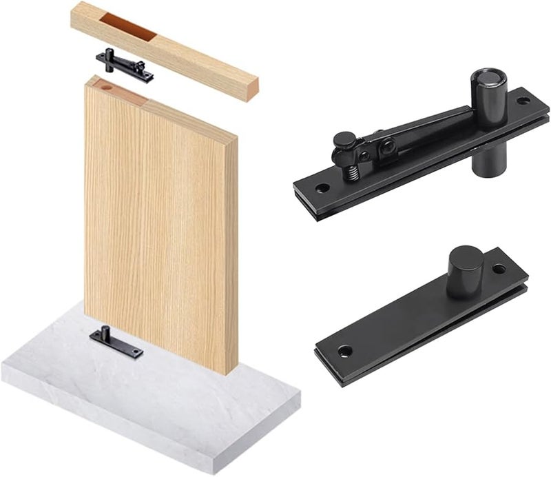 Heavy Duty Stainless Steel Concealed Door Pivot Hinge 360 Degree Rotating Shafts 2Pcs - Image 5