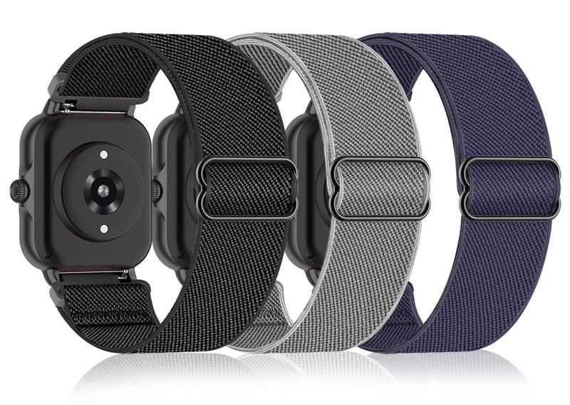 Bolesi 3 Pack Stretchy Nylon Watch Bands Compatible with Amazfit Active 2/Active 2 Square/Active,20MM Soft Replacement Sport Strap for Amazfit GTR mini/Bip U Pro/Bip 3/3 Pro/GTS/GTS 4/3/2 Women - Image 1