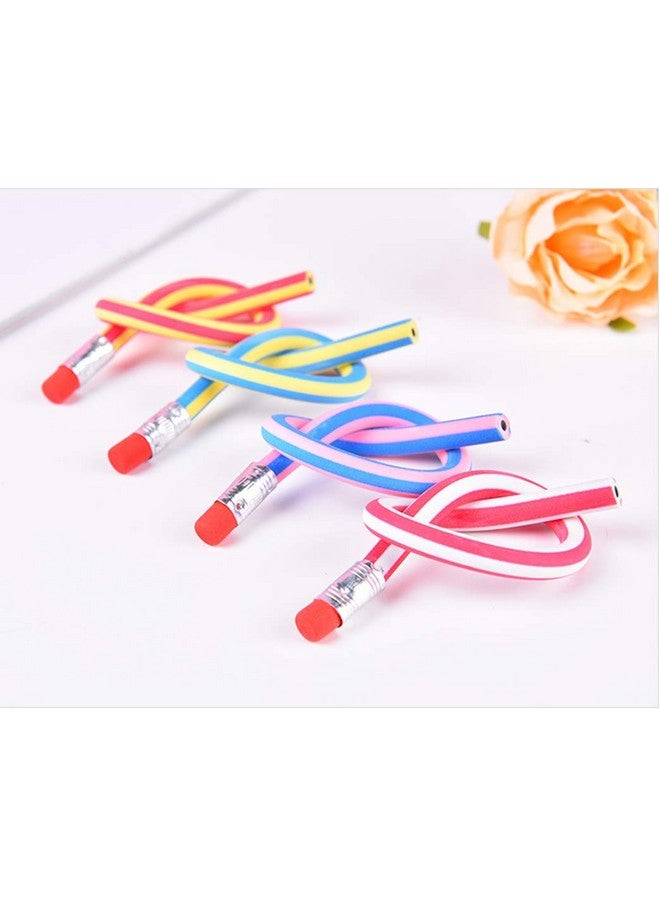 OJYUDD Flexible Bendy Pencil, 35 Pcs Flexible Soft Pencil Colorful Stripe Soft Pencils With Eraser As Gift For Students Or Children - Image 4