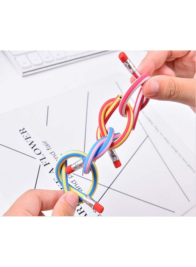 OJYUDD Flexible Bendy Pencil, 35 Pcs Flexible Soft Pencil Colorful Stripe Soft Pencils With Eraser As Gift For Students Or Children - Image 5