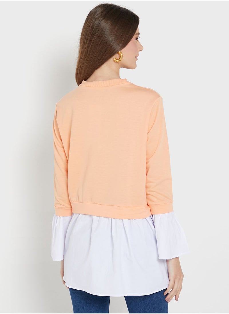 MIZALLE - Colorblock Poplin Tunic - Image 1