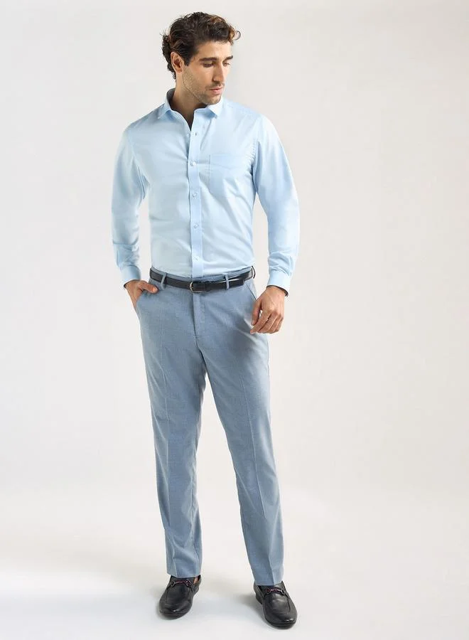 Splash FAV Solid Regular Fit Flexi Waist Trousers with Pockets