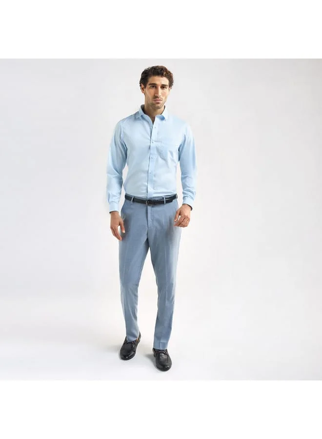 Splash FAV Solid Regular Fit Flexi Waist Trousers with Pockets