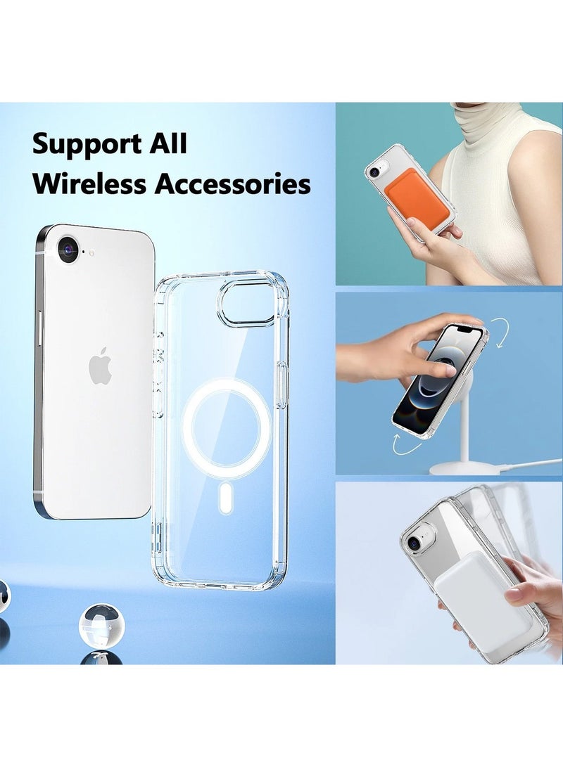 Techie غطاء شفاف لجهاز آبل آيفون 16e 2025 مع ميغ سيف – غطاء نحيف، مضاد للاصفرار مع حماية عدسة الكاميرا، حامل مغناطيسي متوافق - Image 3