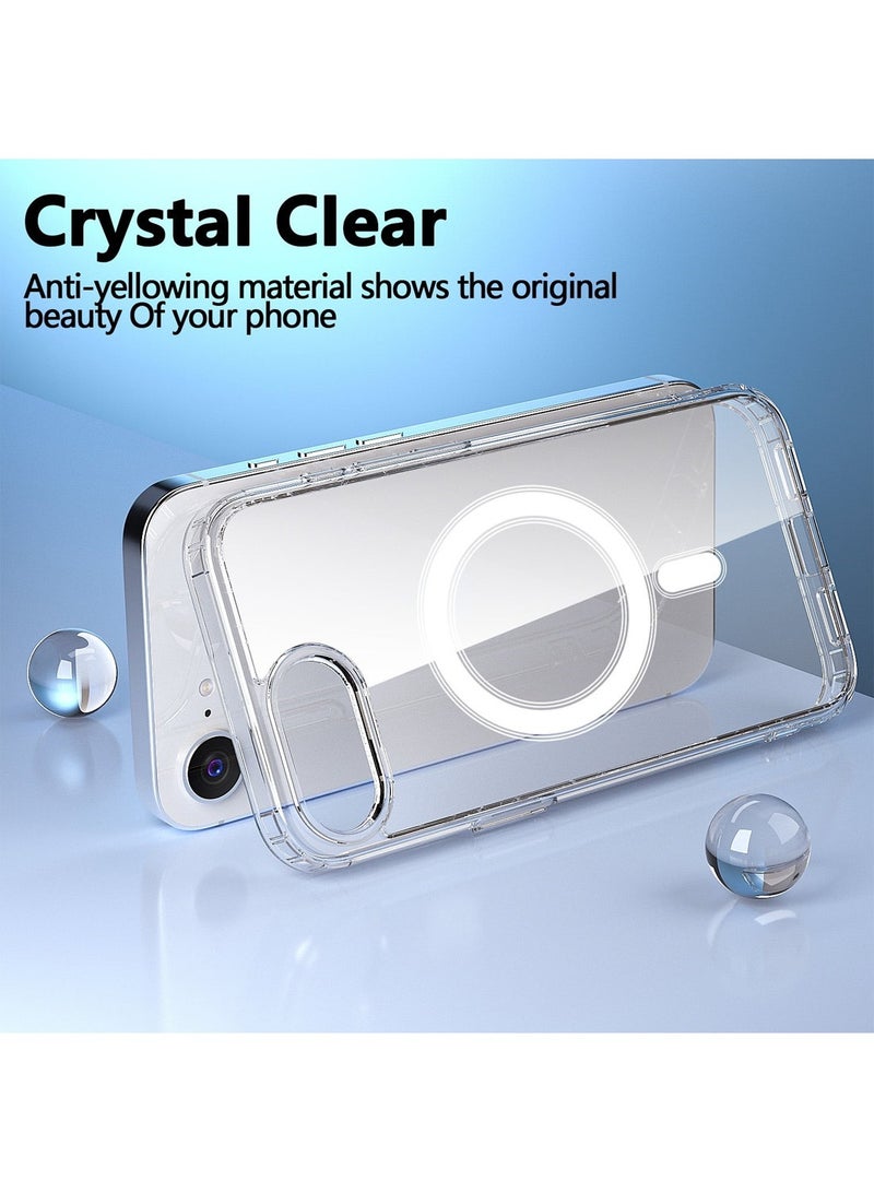Techie غطاء شفاف لجهاز آبل آيفون 16e 2025 مع ميغ سيف – غطاء نحيف، مضاد للاصفرار مع حماية عدسة الكاميرا، حامل مغناطيسي متوافق - Image 2