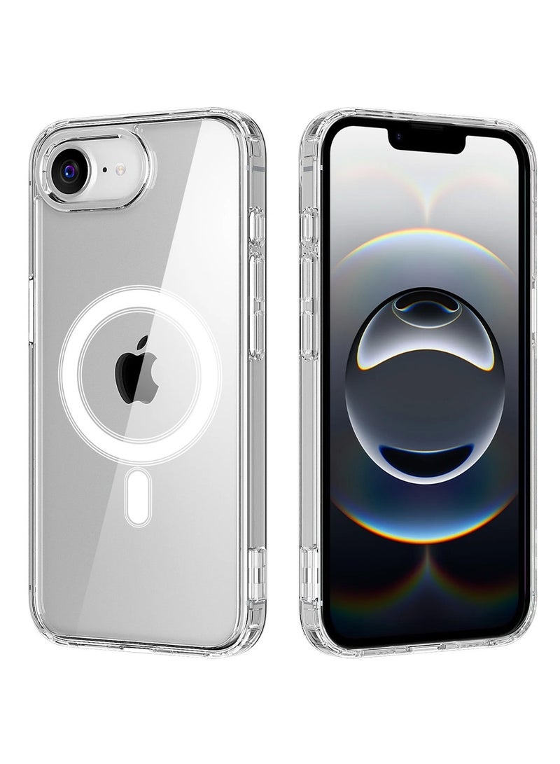 Techie غطاء شفاف لجهاز آبل آيفون 16e 2025 مع ميغ سيف – غطاء نحيف، مضاد للاصفرار مع حماية عدسة الكاميرا، حامل مغناطيسي متوافق - Image 1