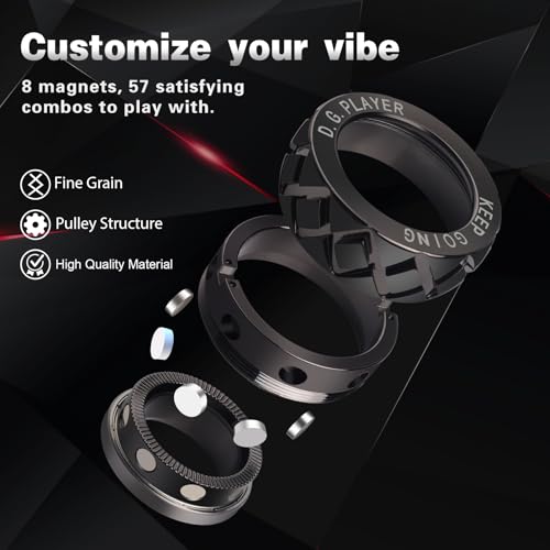 D.G.PLAYER Adjustable Magnetic Fidget Spinner Ring Premium Stainless Steel Stress Relief Toy for Adults Teens ADHD Anxiety Relief Perfect for Office Work Study Travel Unique Gift Stocking Stuffer - Image 5