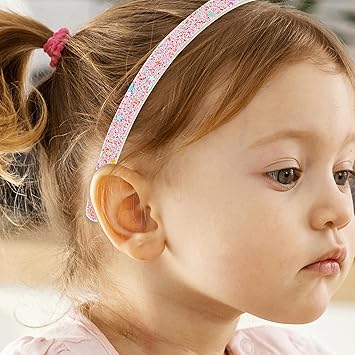 COMNICO 4pcs Glitter Girls Headbands Sweet Cute Sparkly Star Hairband Bling Confetti Rainbow Headpiece Plastic Non Slip Hair Bands with Teeth Colorful Hair Accessories for Teens Children Women - Image 5