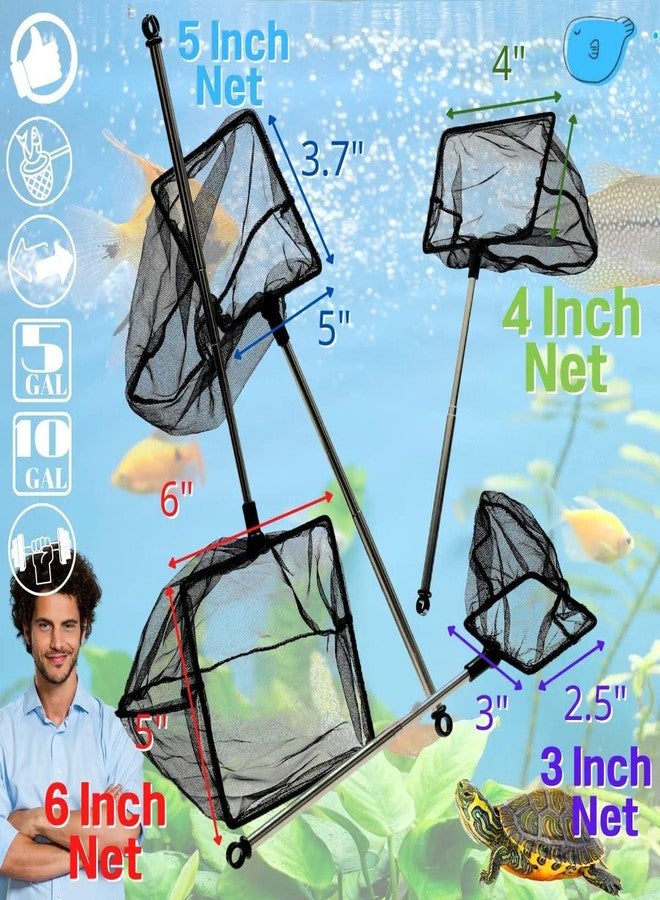 CORISRX Aquarium Betta Fish Net Protect Delicate Fin, Soft Fine Deep Mesh Scooper w/Sturdy Extendable 7~14 Inch Stainless Steel Long Handle for Shrimp Fish Tank Small Pond & Pool (6 Inch Aquarium net) - Image 5