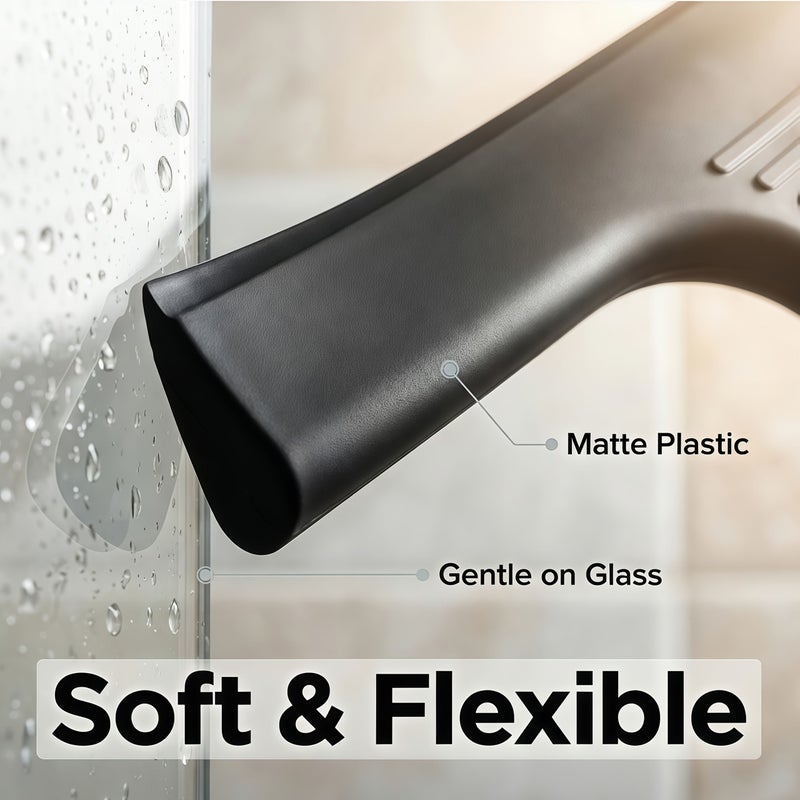 Pearl One Piece Shower Squeegee with Hook Streak Free Glass Tile Mirror Cleaner - Image 4