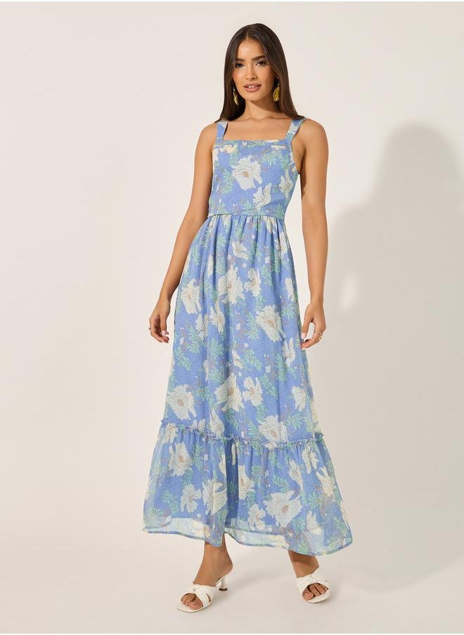 Styli Floral Print Maxi Dress  - Image 1