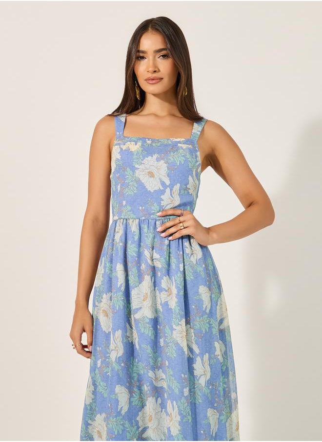 Styli Floral Print Maxi Dress  - Image 3