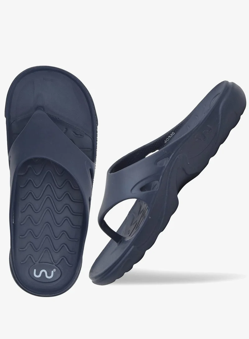 Doubleu Doubleu Men's Roma Thong Flip Flops - Navy Blue EVA Recovery Footwear