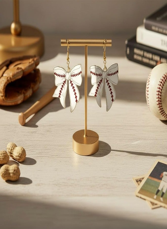 Frodete Football Earrings for Women Baseball Acrylic Bow Dangle Football Shape Game Day Outfits Sports Fan Jewelry Gifts - Image 4
