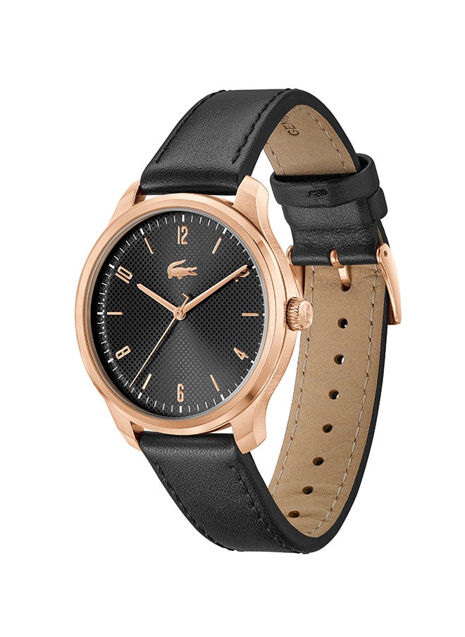 LACOSTE Men's Analog Round Shape Leather Wrist Watch 2011323 - 42 Mm  - Image 2