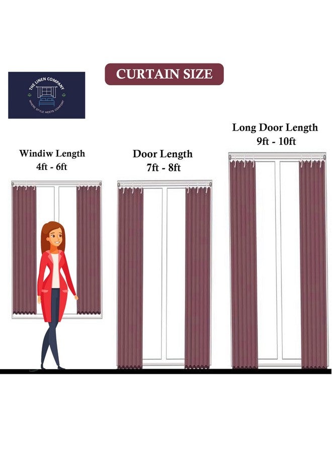 THE LINEN COMPANY Cotton Linen Solid Long Door Curtain Set with Steel Eyelet Rings- 4.5 x 9 Feet (Set of 2 -Mustard) - Image 5