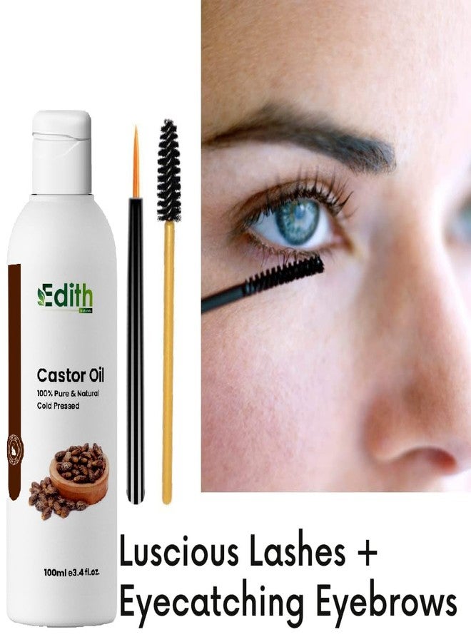 EDITH زيت الخروع المعصور على البارد من إديث ناتورا، 100 مل - نقي وطبيعي 100% للشعر | العناية بالبشرة | العناية بالأظافر والحواجب والرموش | أنبوب ماسكارا - Image 2
