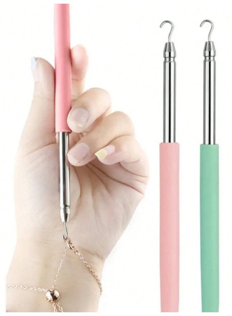 2 jewelry and tool assistant bracelets, lock bracelets, and assistant locks for wearing jewelry and necklaces, modern metal accessories, simple beauty and personal care tools (adjustable in length/short) - Image 1