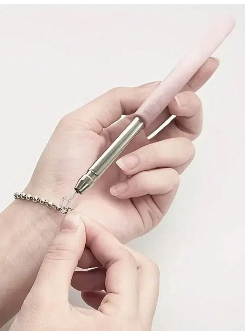 2 jewelry and tool assistant bracelets, lock bracelets, and assistant locks for wearing jewelry and necklaces, modern metal accessories, simple beauty and personal care tools (adjustable in length/short) - Image 5