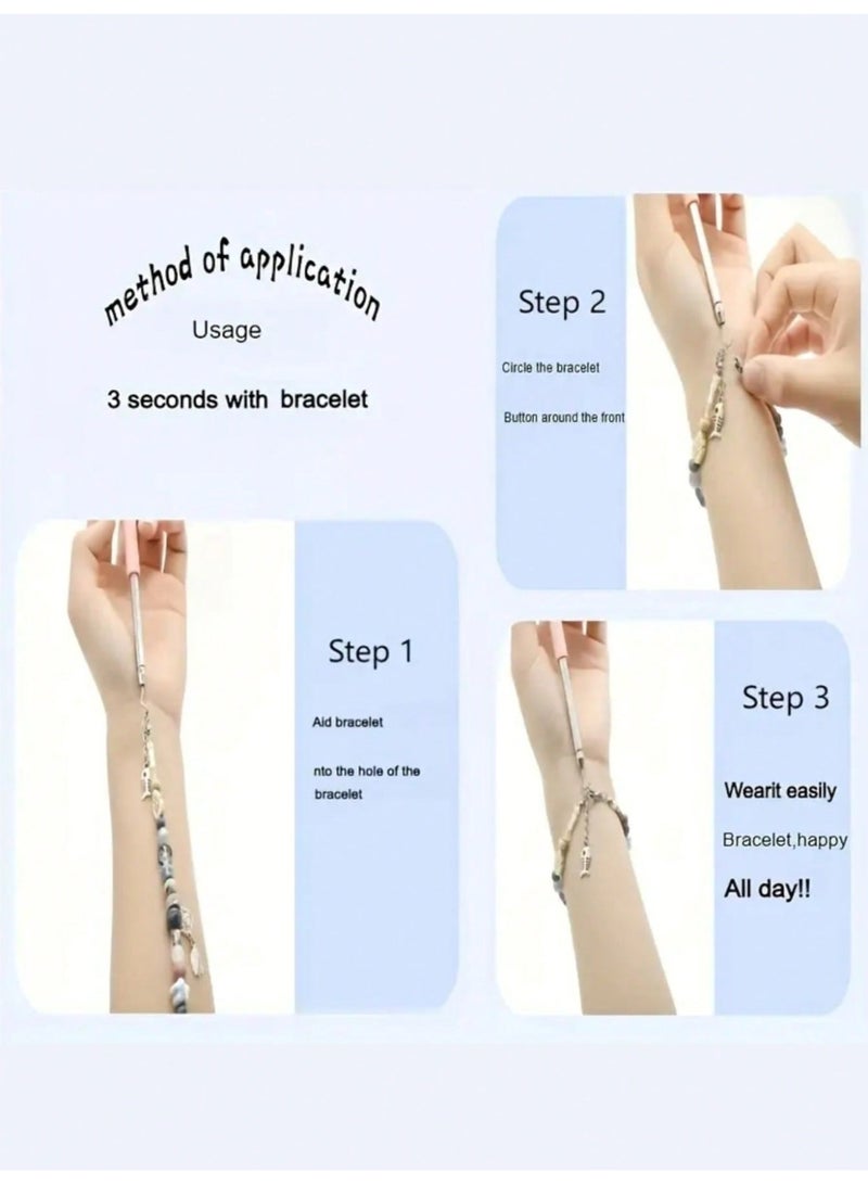 2 jewelry and tool assistant bracelets, lock bracelets, and assistant locks for wearing jewelry and necklaces, modern metal accessories, simple beauty and personal care tools (adjustable in length/short) - Image 4