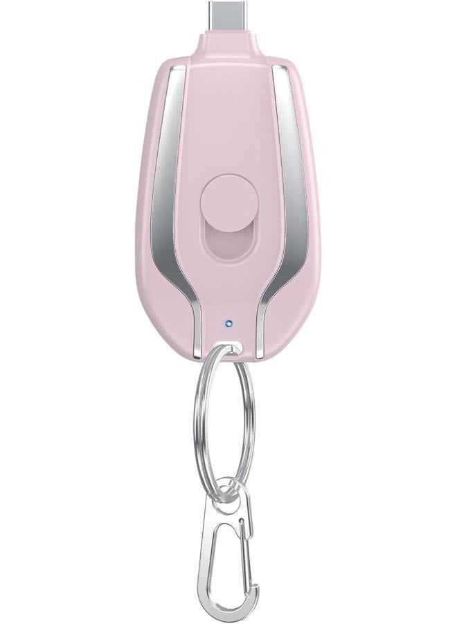 1500mAh Type-C Mini Power Emergency Pod, Keychain Portable Charger, Ultra-Compact External Fast Charging Power Bank Battery Pack, Key Ring Cell Phone Charger  - Image 1
