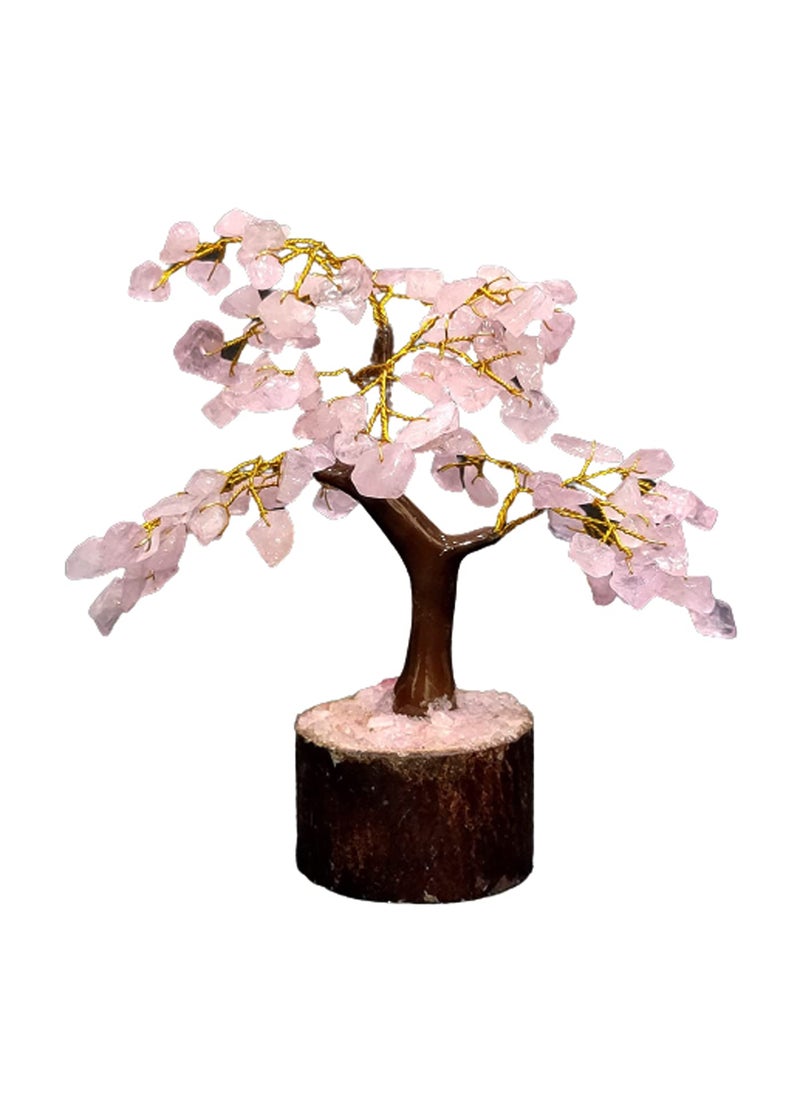ESPLANADE ESPLANADE Natural Rose Quartz Crystals Tree Healing Stones Seven Chakra Natural Healing Gemstone Bonsai Fortune Money Tree Home Office Decor Spiritual Gift Size 78 Inches Pink 100 Beads  - Image 1