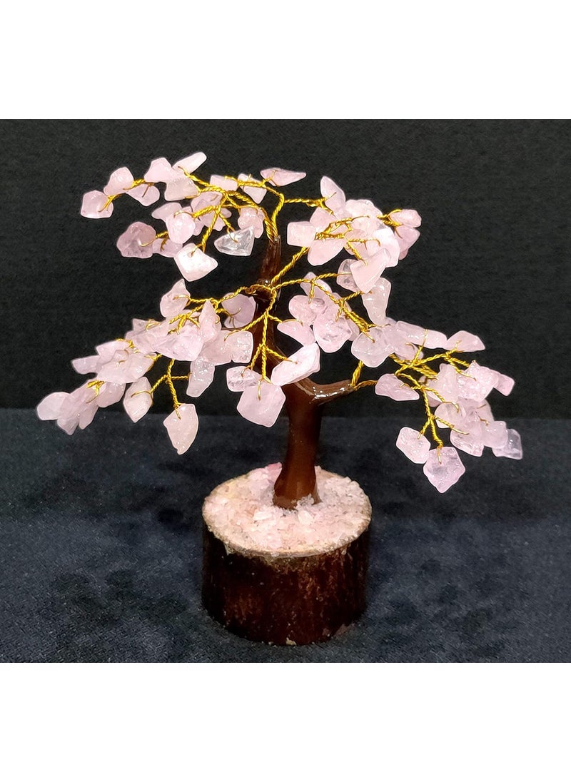 ESPLANADE ESPLANADE Natural Rose Quartz Crystals Tree Healing Stones Seven Chakra Natural Healing Gemstone Bonsai Fortune Money Tree Home Office Decor Spiritual Gift Size 78 Inches Pink 100 Beads  - Image 3