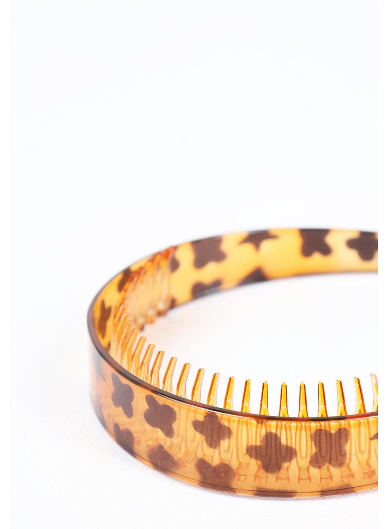 ZAAS Amber Tortoiseshell Printed Tooth Comb Headband - Image 4