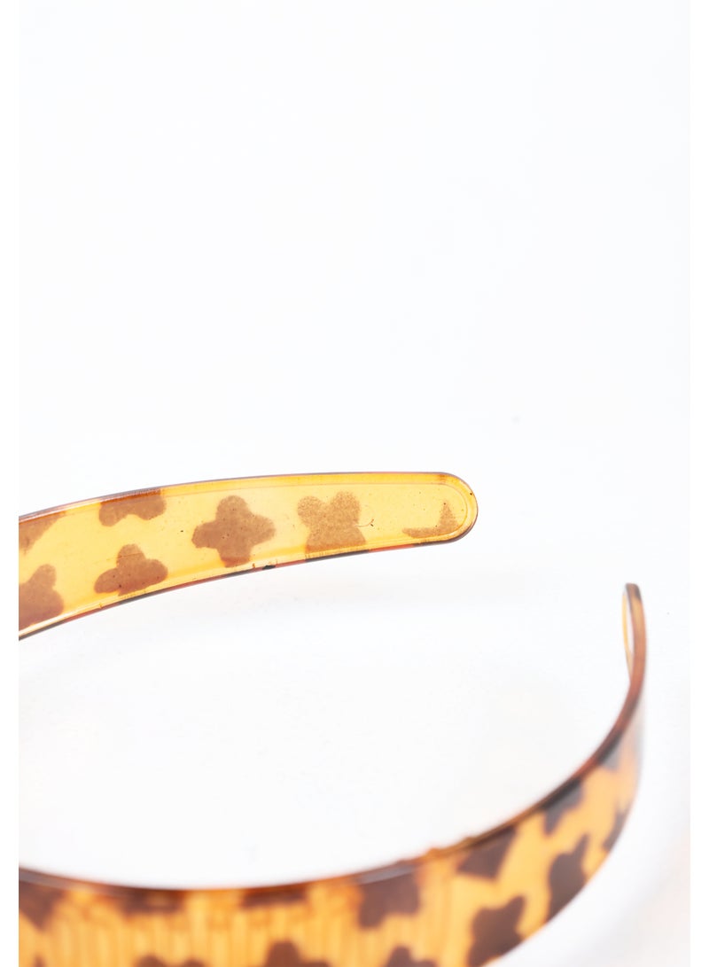 ZAAS Amber Tortoiseshell Printed Tooth Comb Headband - Image 3