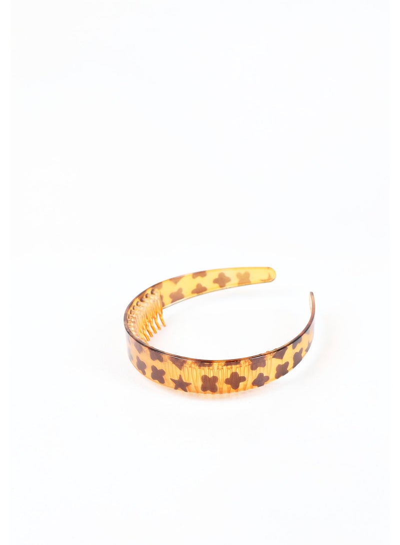 ZAAS Amber Tortoiseshell Printed Tooth Comb Headband - Image 1