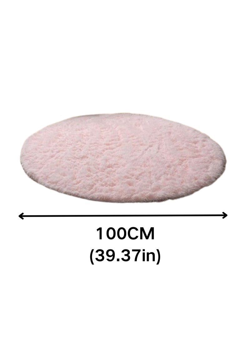 لوبيتيز سوبر لينة ، منتفخ جولة السجاد غرفة المعيشة ، كبير المضادة للانزلاق السجاد ، غرفة نوم ، مدخل الباب ، غرفة المعيشة الفاخرة السجاد ( جولة الوردي ، 100 سم ) - Image 3