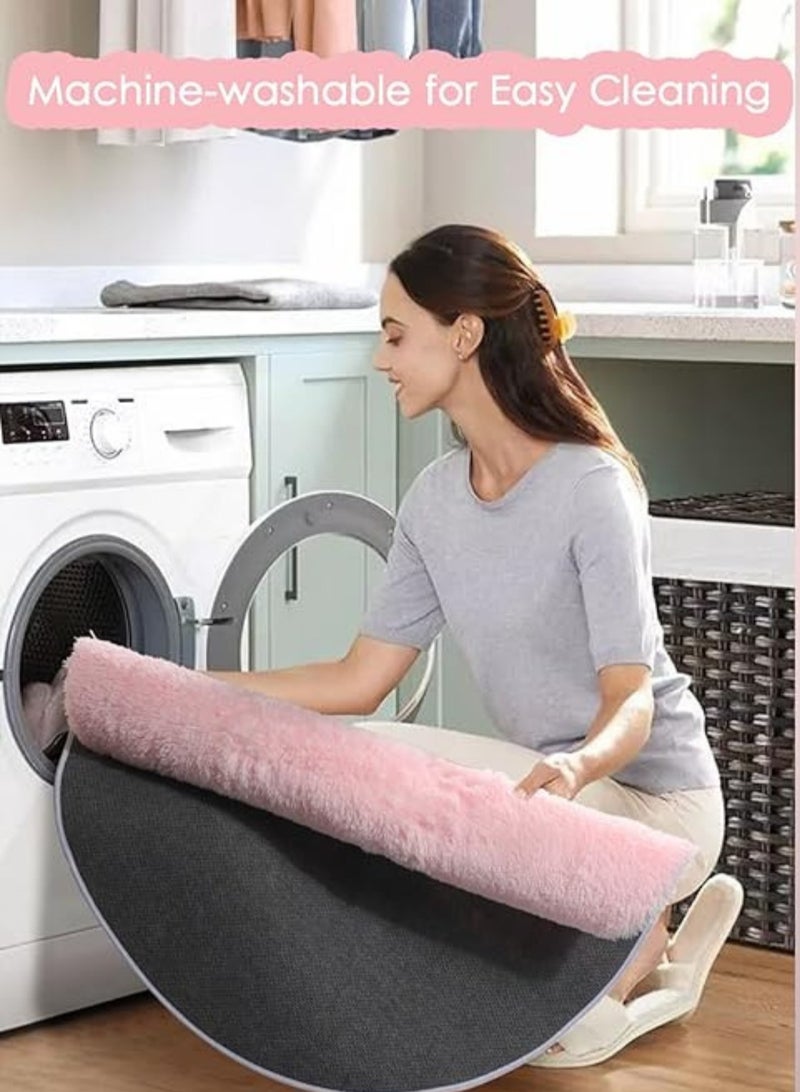 لوبيتيز سوبر لينة ، منتفخ جولة السجاد غرفة المعيشة ، كبير المضادة للانزلاق السجاد ، غرفة نوم ، مدخل الباب ، غرفة المعيشة الفاخرة السجاد ( جولة الوردي ، 100 سم ) - Image 5