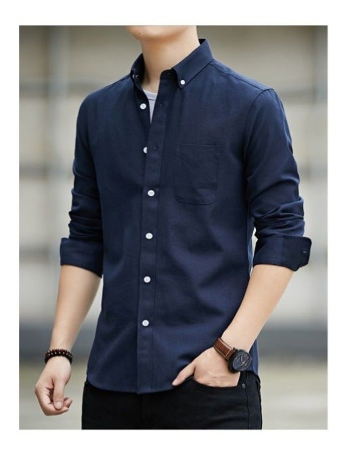 A.M Spring and autumn long-sleeved shirt men's jacket, no ironing Oxford business formal casual shirt men - Image 1