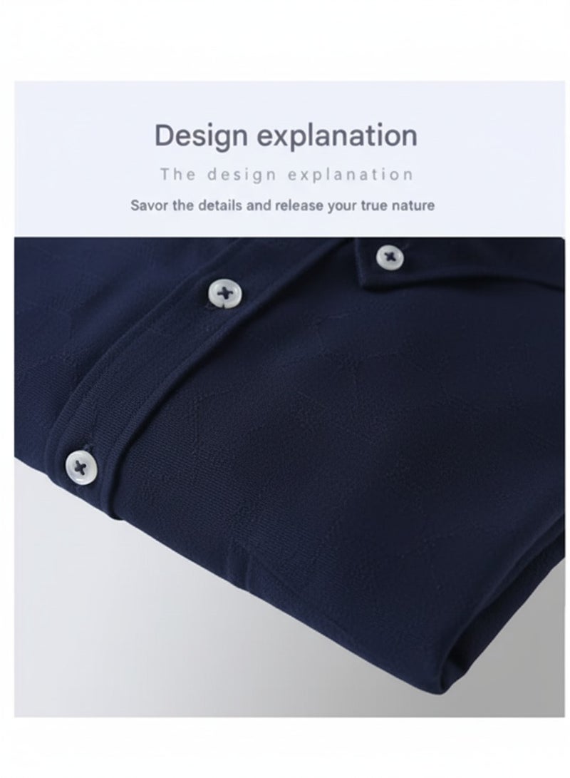 A.M Spring and autumn long-sleeved shirt men's jacket, no ironing Oxford business formal casual shirt men - Image 3