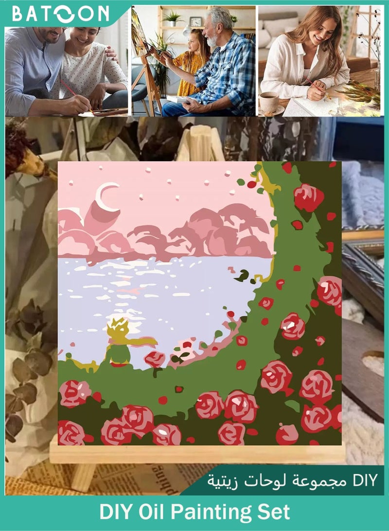 باتون مجموعة لوحات زيتية من القماش للأطفال بأرقام وفرشاة ورسم أكريليك، ديكور داخلي، هدية مع إحساس بالإنجاز - Image 1