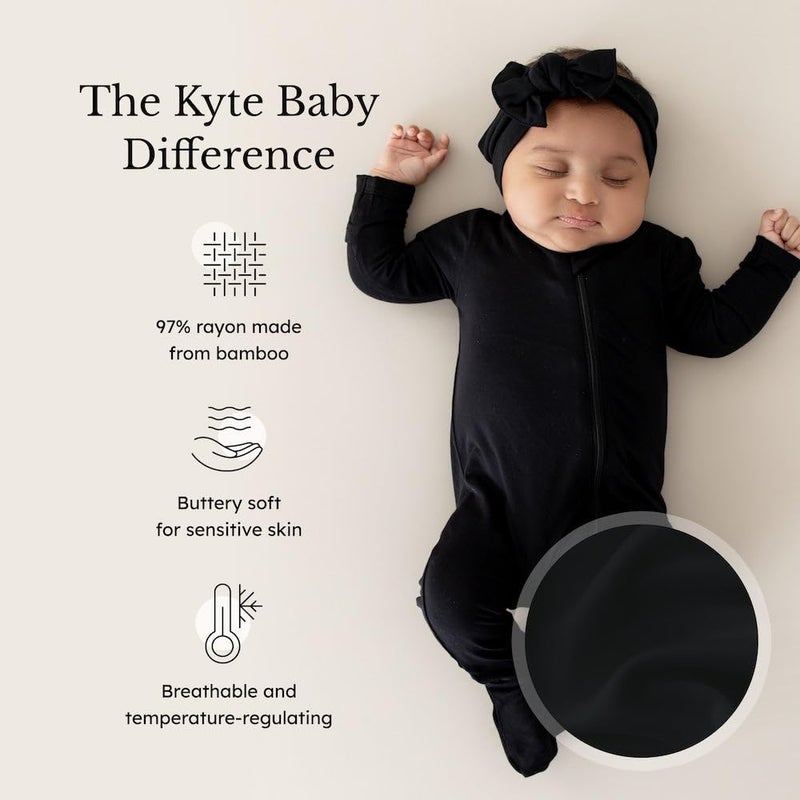 KYTE BABY Unisex Rayon Made From Bamboo, Zippered Rompers, (12-18 Months, Midnight) - Image 2