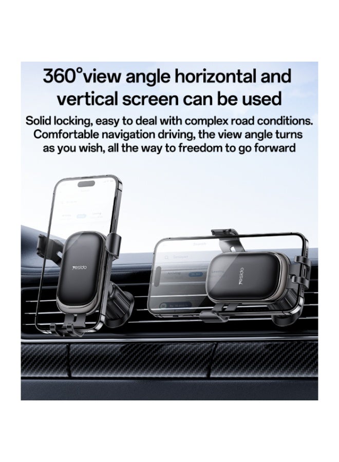 Yesido C247 360°View Angle Horizontal And Vertical Mechanical Tight Lock Cross-screen Gravity Phone Holder - Image 4