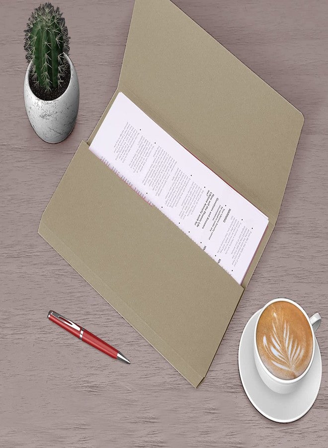 PLG EXPORTS (Pack of 50) A4 Kraft Foolscap Document Wallet 250 GSM, 100% Recycled Paper Brown Half Flap Expanding File Folders for Home, School, Office A4 Document Organiser Paper Envelopes and Storage Folder - Image 4